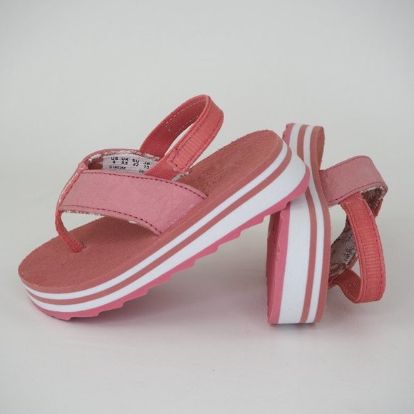 Timberland Flip Flop Toddlers Sandals Leather Dead Stock Sports Pink Sz 6C - Picture 11 of 12